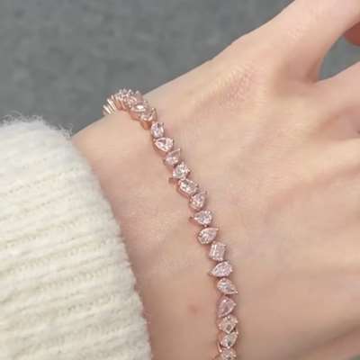 The 4.75cts tennis bracelet of mix shape Natural Pink Diamonds