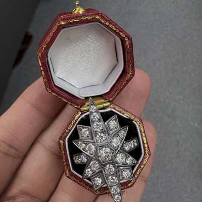 Natural Genuine Vintage old Cut Diamond Ring set in 18k gold with black polish