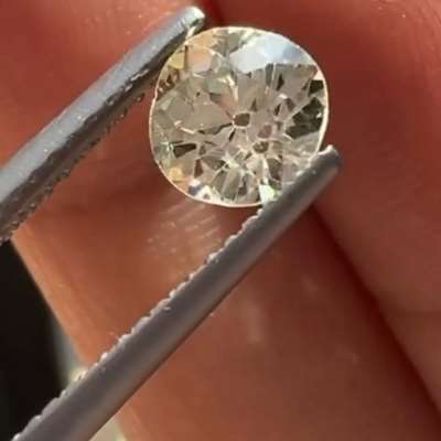 0.89ct Natural OP Color SI1 Clarity Genuine Vintage Old Miner Cushion Cut Diamond 