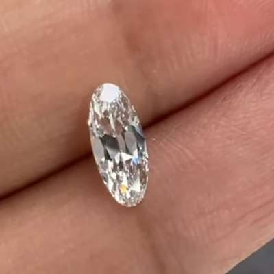  0.71ct Natural D Color VS2 Clarity Moval Shape Old Cut Diamond. 