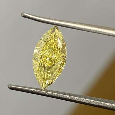 1.18cts Natural Fancy intense yellow vs2 clarity Marquise shape diamond