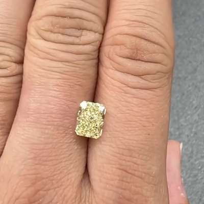 2.35ct GIA Certified Natural Fancy Light Yellow VS1 Clarity Long Radiant Cut Diamond