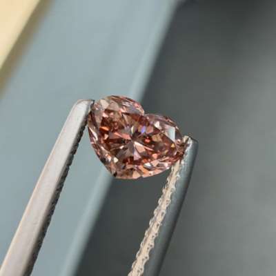 0.85ct GIA Certified Natural Fancy Deep Brown Pink I1 Clarity Heart Shape Diamond 