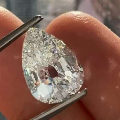 2.01ct GIA Certified Natural K Color SI1 Clarity Old Cut Pear Shape Diamond