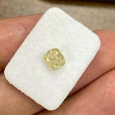 1.08ct natural GIA Certified Light Brown (w to x range) VS1 Clarity Cushion Cut Diamond