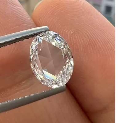 1.06ct GIA Certified Natural D Color VVS2 Clarity Oval Shape Rosecut Diamond