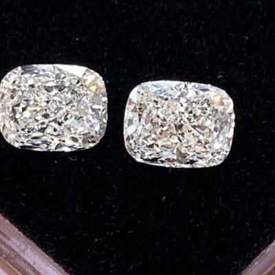  1.04cts & 1ct GIA certified Natural I Color IF & VS1 Clarity Long Cushion Shape Diamond Pair