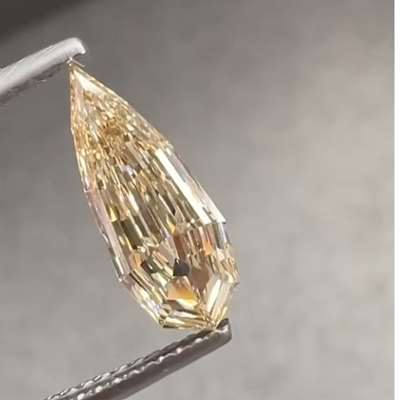 1.20ct GIA Certified Natural W to X Range Light Brown VS1 Clarity Super Long Pear Shape Step Cut Diamond