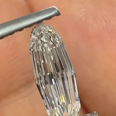 0.64ct GIA Certified Natural E Color VVS2 Clarity Moval Shape Step Cut Diamond 