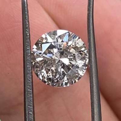1.51cts Natural Salt & Pepper Round Brilliant Cut Diamond,