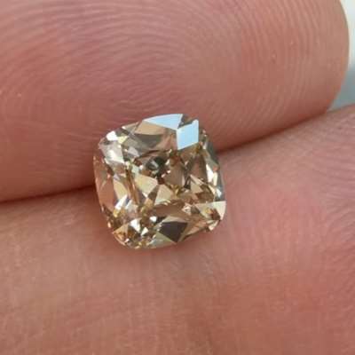 Natural 1.32ct GIA Certified Fancy Brown Yellow SI1 Old Cut Cushion Shape Diamond