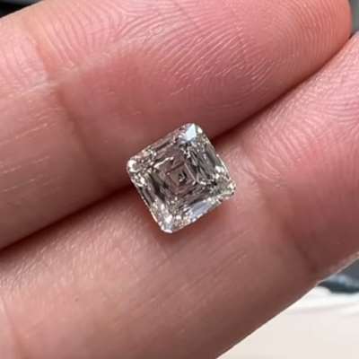 1.53ct GIA Certified Natural K Color Faint Brown VVS2 Clarity Square Shape Scissor Cut Diamond 