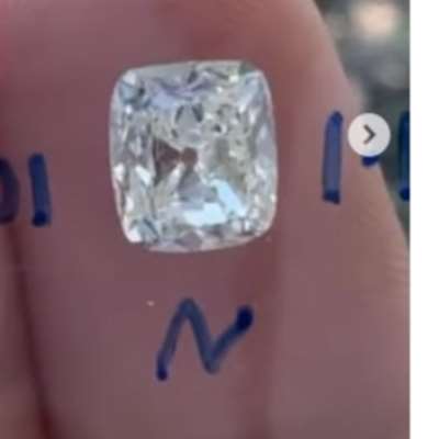 1.13cts natural N color VS1 clarity old cut cushion shape diamond.