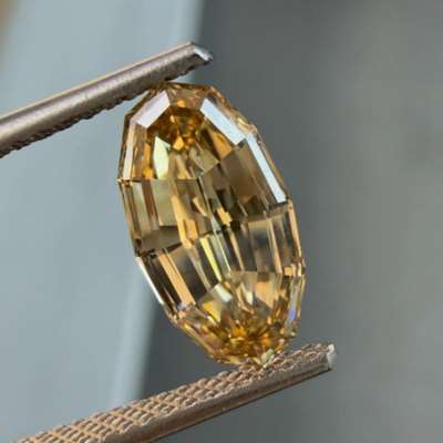 1.40ct GIA Certified Natural Fancy Brownish Yellow VS1 Clarity Moval Shape Step Cut Diamond