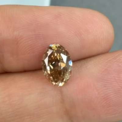 1.70ct GIA Certified Natural Fancy Deep Brown Yellow VS1 Clarity Old Cut Oval Shape Diamond
