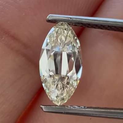 A 1.09cts GIA certified natural M color IF clarity old cut moval shape diamond