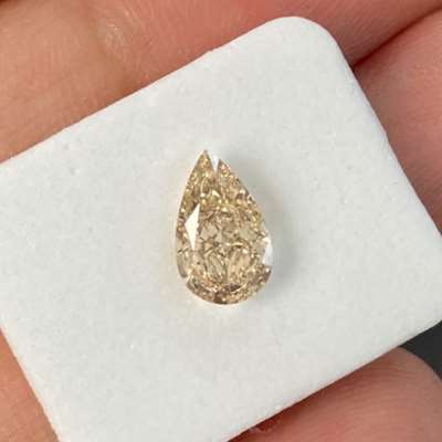 1.50ct GIA Certified Natural Peachy Brown VS2 Clarity Pear Shape Diamond