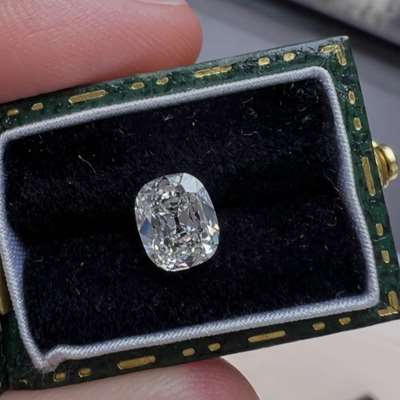 0.91ct Natural G Color VVS2 Clarity Old Antique Cut Cushion Shape Diamond