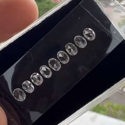 1.70cts total weight | 9pcs natural GH color VS-SI rosecut oval shape diamond
