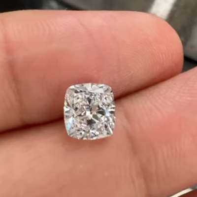 1.51ct Natural E Color VVS2 Clarity Elongated Cushion Cut Diamond.