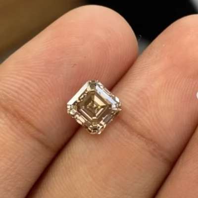 1.72cts natural champagne brown VS1 asscher cut diamond 