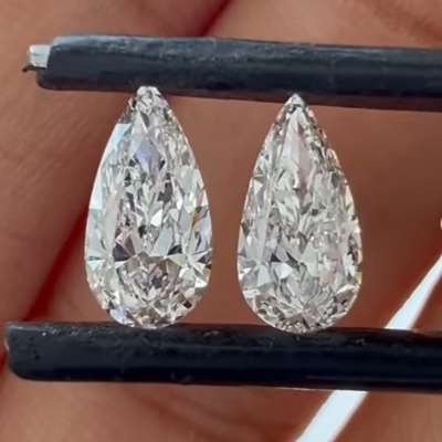 0.50ct & 0.52cts GIA certified natural D color VS1 pear shape diamond pair 