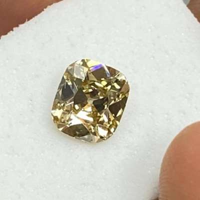 1.19cts Natural brownish yellow vs1 clarity old cut cushion shape diamond 