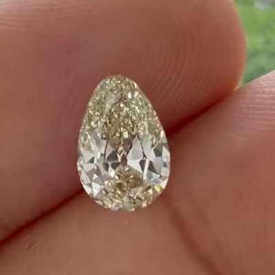 0.98cts GIA certified natural N color VVS2 old cut egg shape diamond